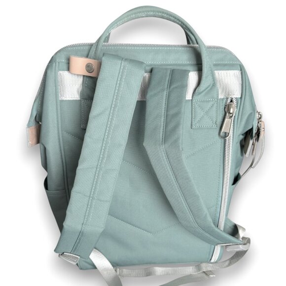 Large BLUE Laptop Backpack - USB Charging Port - Wide Opening - Water Resistant - Picture 5 of 16